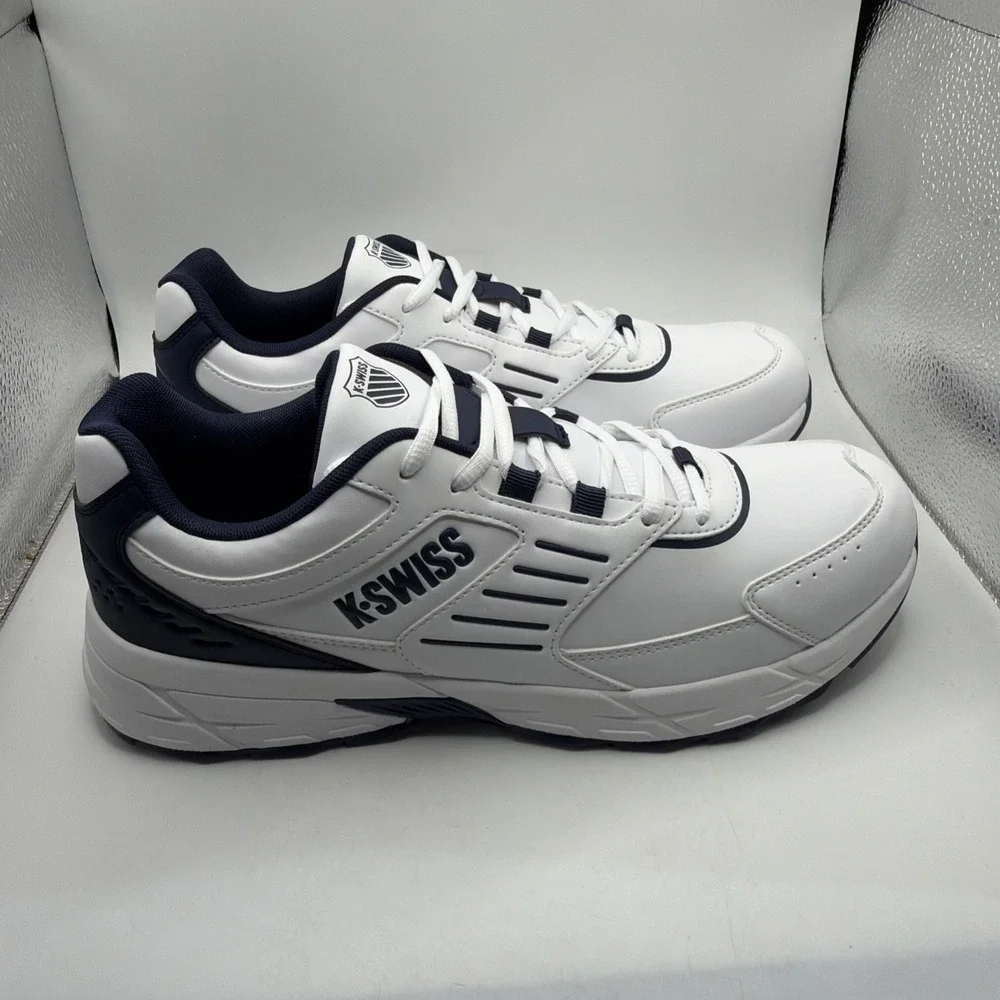K-Swiss Men's Retro Sneaker White Synthetic Leather Lightweight size 10 New
